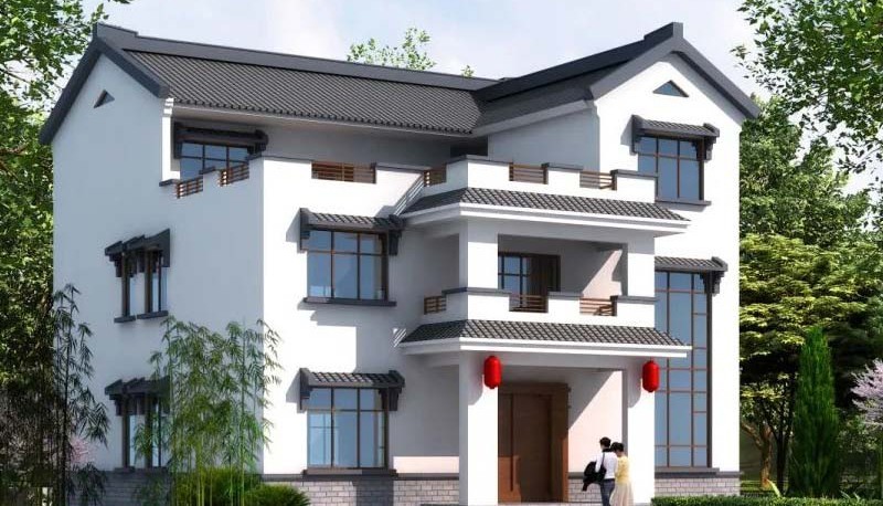 自流井新中式三层别墅设计，公共空间宽敞更显大气